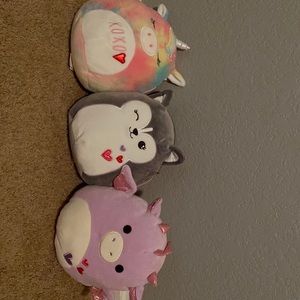 Wolf, Unicorn and Dragon Squishmallows